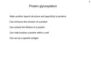 Protein glycosylation