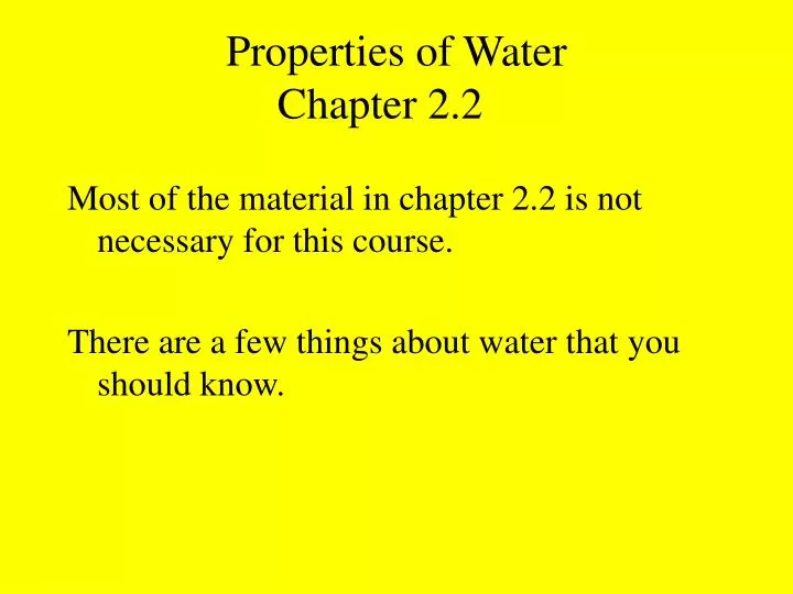 properties of water chapter 2 2