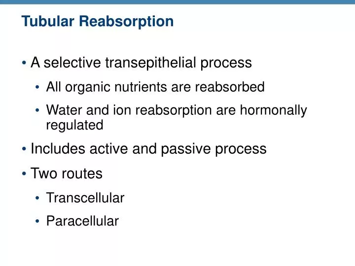 tubular reabsorption