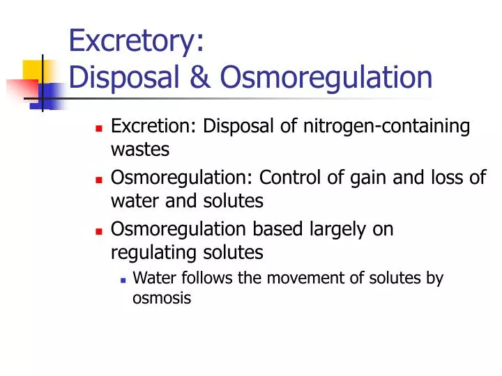 excretory disposal osmoregulation