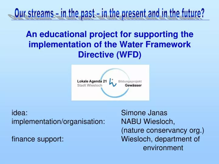 an educational project for supporting the implementation of the water framework directive wfd