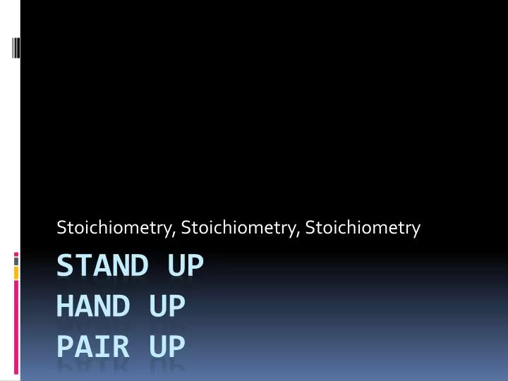 stoichiometry stoichiometry stoichiometry
