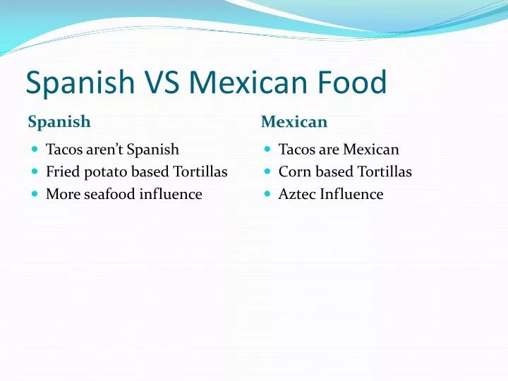 spanish vs mexican food