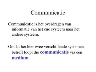 communicatie