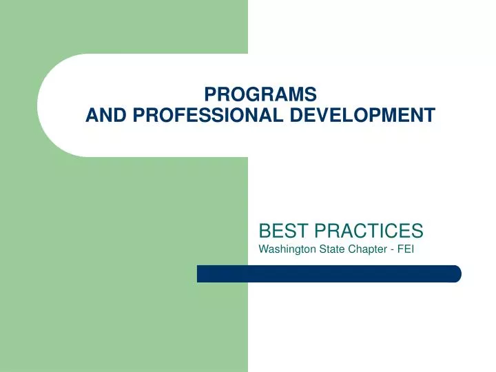 programs and professional development