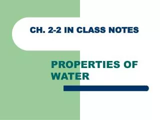 CH. 2-2 IN CLASS NOTES