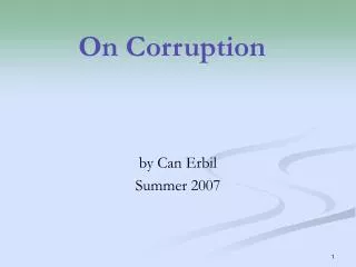 On Corruption