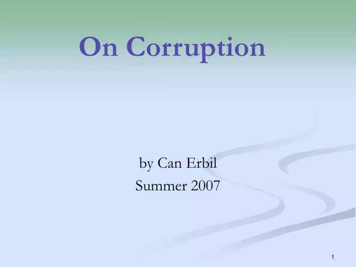 on corruption