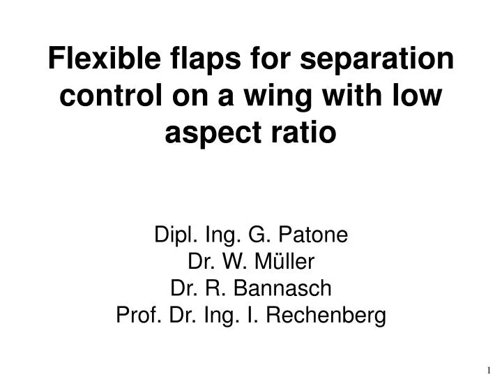 flexible flaps for separation control on a wing with low aspect ratio
