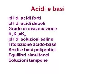 acidi e basi