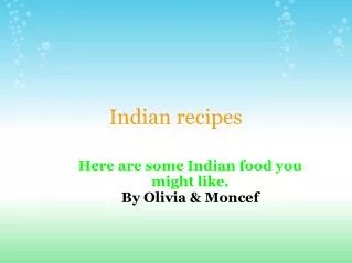 Indian recipes