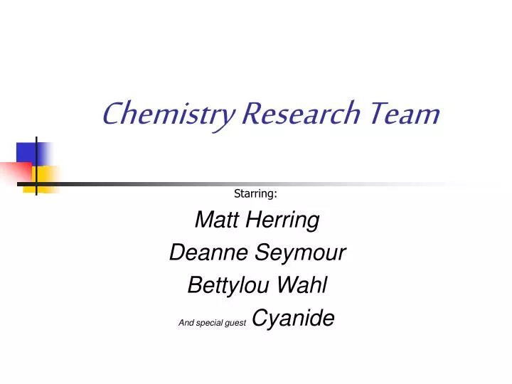 chemistry research team