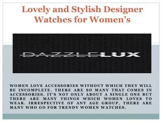 Dazzlelux Lovely and Stylish Designer Watches for Women’s