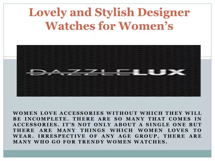lovely and stylish designer watches for women s