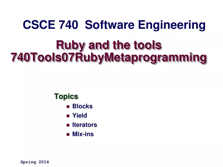 ruby and the tools 740tools07rubymetaprogramming