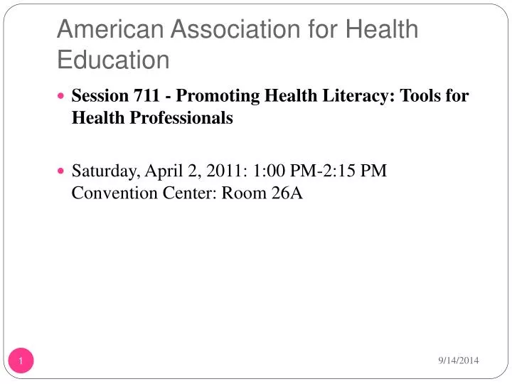 american association for health education