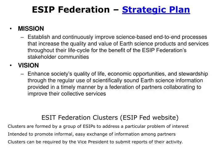 esip federation strategic plan