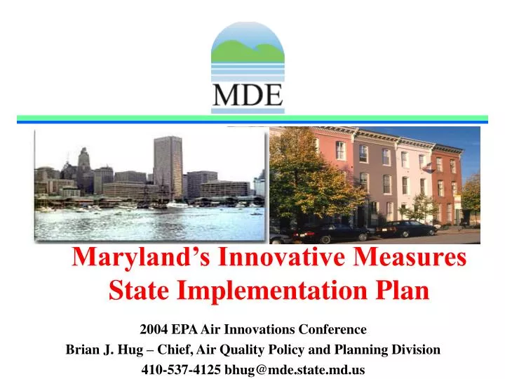 maryland s innovative measures state implementation plan
