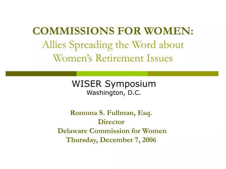 commissions for women allies spreading the word about women s retirement issues