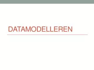 datamodelleren