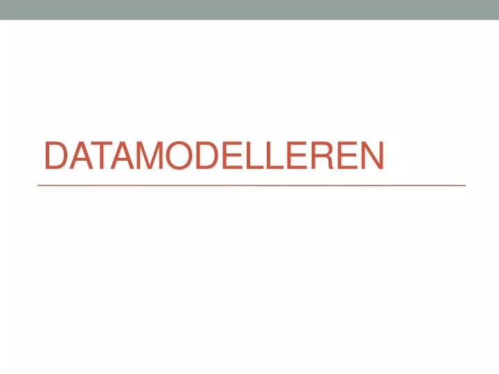 datamodelleren