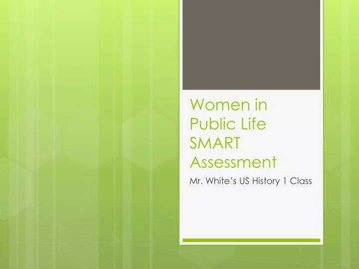 women in public life smart assessment