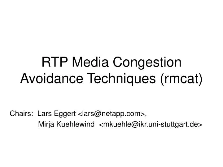 rtp media congestion avoidance techniques rmcat
