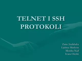 telnet i ssh protokoli