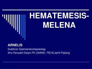 hematemesis melena