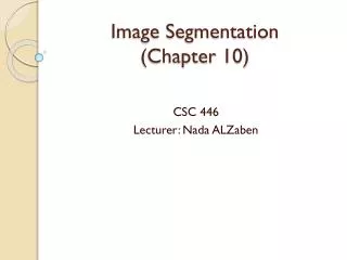 Image Segmentation (Chapter 10)