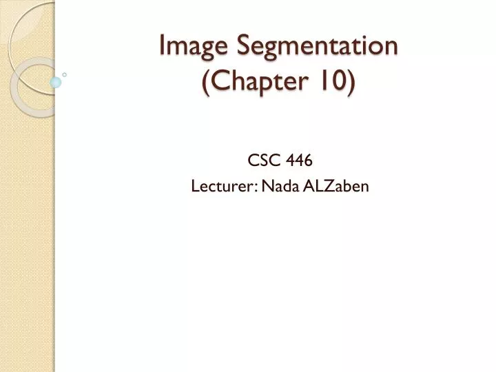 image segmentation chapter 10