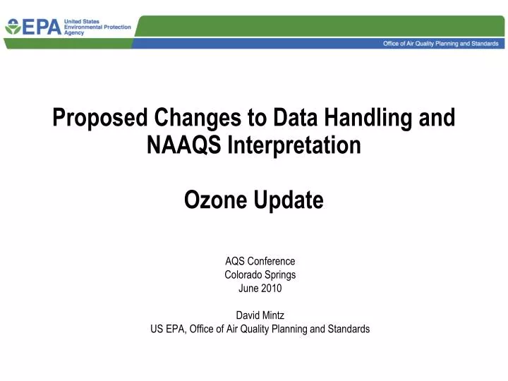 proposed changes to data handling and naaqs interpretation ozone update