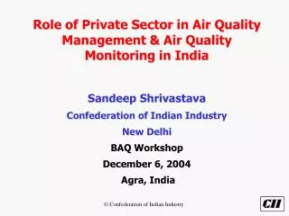 Role of Private Sector in Air Quality Management &amp; Air Quality Monitoring in India