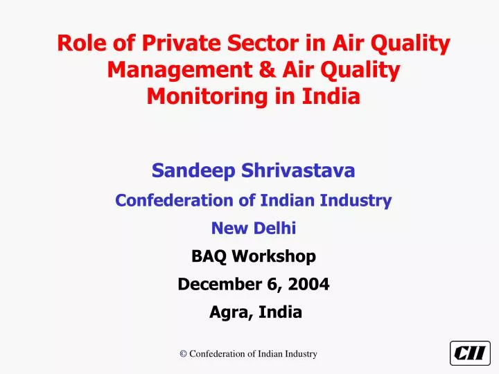 role of private sector in air quality management air quality monitoring in india