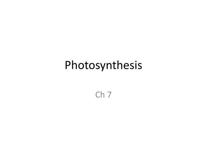 photosynthesis