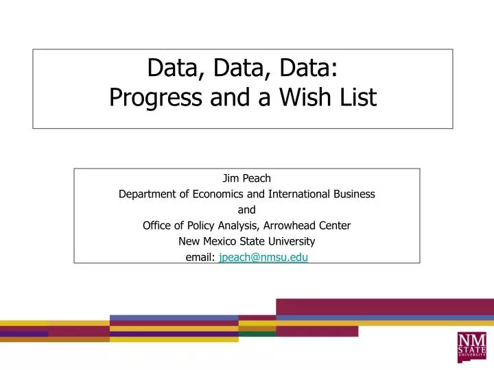 data data data progress and a wish list