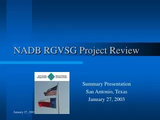 NADB RGVSG Project Review