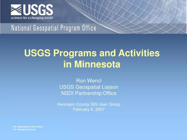 usgs programs and activities in minnesota