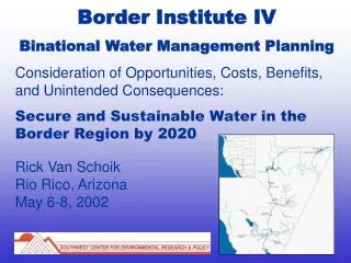Border Institute IV Binational Water Management Planning