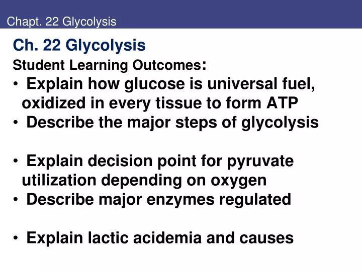 chapt 22 glycolysis