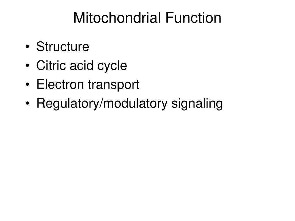 PPT - Mitochondrial Function PowerPoint Presentation, free download ...