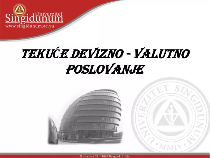 teku e devizno valutno poslovanje