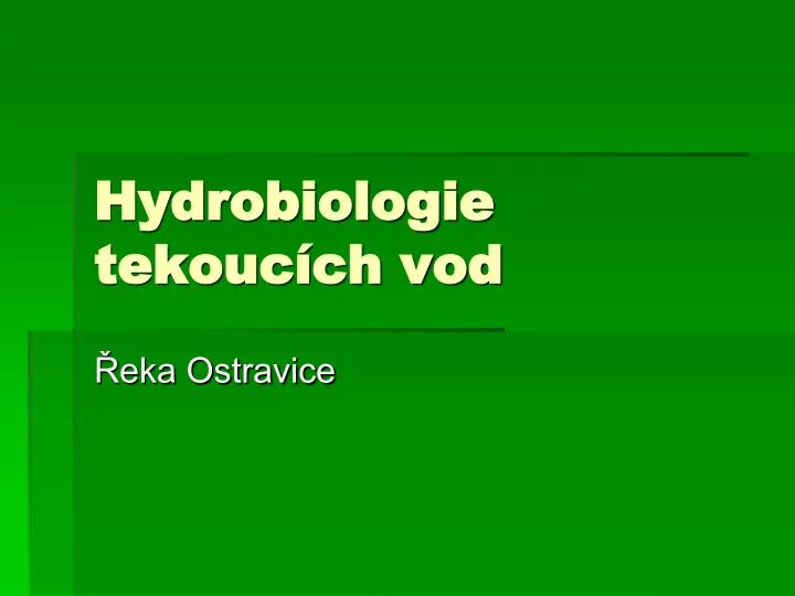hydrobiologie tekouc ch vod