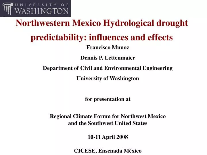 northwestern mexico hydrological drought predictability influences and effects