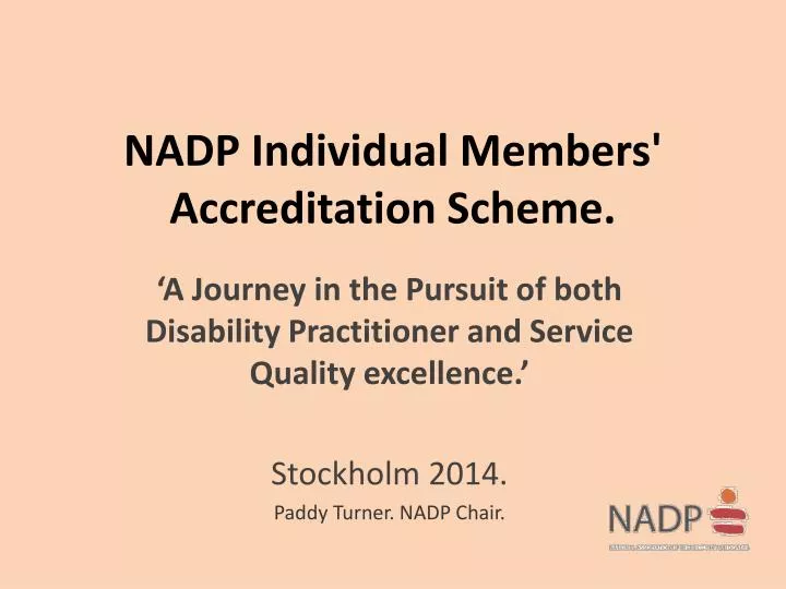 nadp individual members accreditation scheme