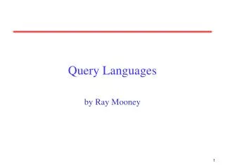 Query Languages