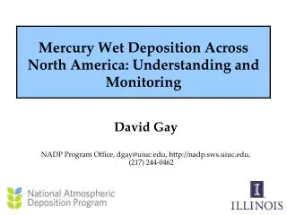 Mercury Wet Deposition Across North America: Understanding and Monitoring