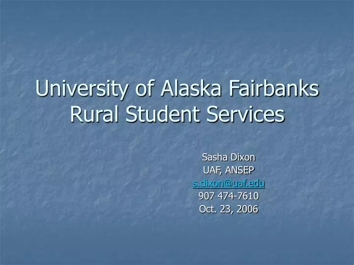 university of alaska fairbanks rural student services
