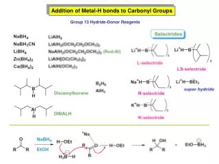 Addition of Metal-H bonds to Carbonyl Groups