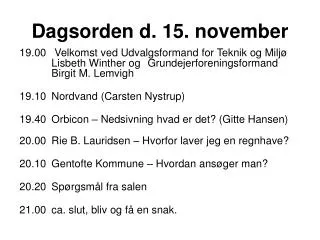 dagsorden d 15 november